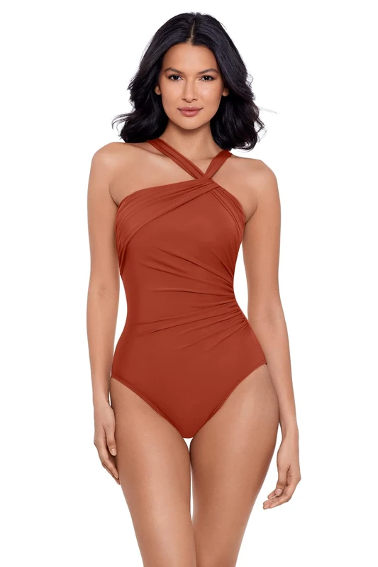 Miraclesuit Women's Europa Asymmetrical Swimsuit - Spice