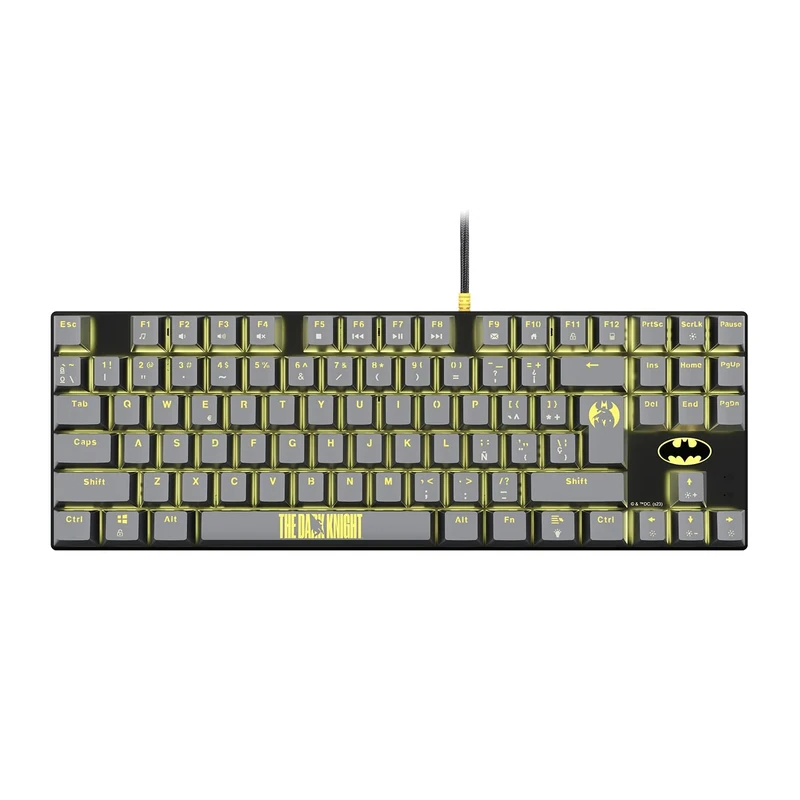 FRTEC - TKL Batman Mechanical Keyboard with Cable Anti-Tangle, QWERTY, Official DC Collection, Compatible with PC, Mac, PS5, Switch, Xbox Series X/S, Blue Switch, Backlit Keys - Image 1