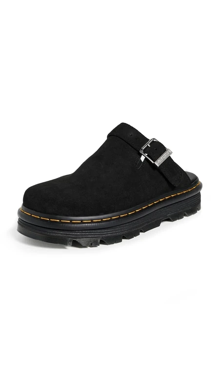 Dr. Martens Unisex-Adult Zeb Zag Mule, Black Eh Suede, 7 Women/6 Men