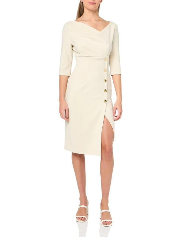 Black Halo Women's Edeline Sheath, Biscotti, 10 - Image 1