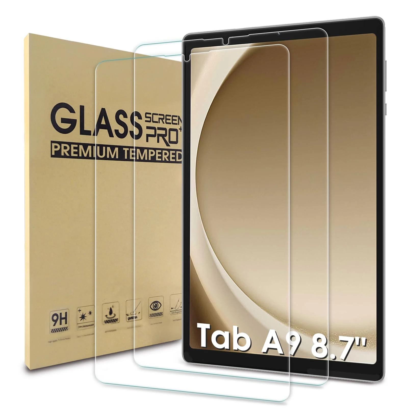 WD&CD 2 Pack Screen Protector Compatible with Samsung Galaxy Tab A9 / A11 8.7 Inch, Tempered Glass Film Replacement for Galaxy Tab A11 / A9 8.7 InchAnti Scratch Anti BubbleHigh Definition