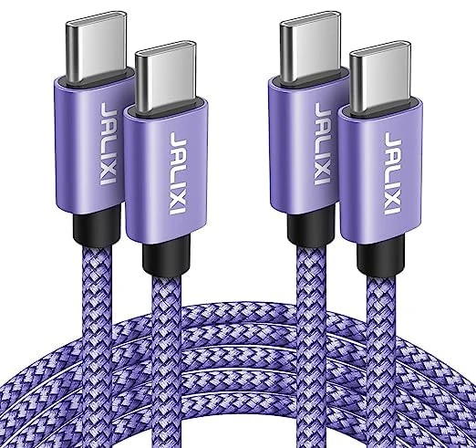 JALIXI USB C to USB C Cable 2m, for iPhone 17/16/15 Pro Max Air, 60W USB C to C Fast Charger Cable, Purple