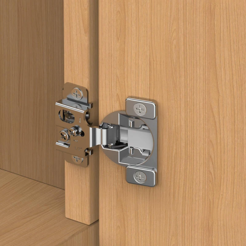 Chibery 30 Pack 1/2" Overlay 3D Soft Close Concealed Hinge, Face Frame Door, Small Angle Slow Close, Self Closing Hidden Satin Nickel, 105° Concealed Stainless Steel Hinges for Kitchen Cabinet Door