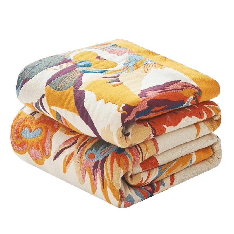 VANJOROY Boho Sofa Coach Bed Large Throw Blanket Decor with Tassels, 100% Pure Cotton Soft Handwoven Reversible Soft Throw for Coach,Quilt,Bedspread,and Gift.. (60" x 80")