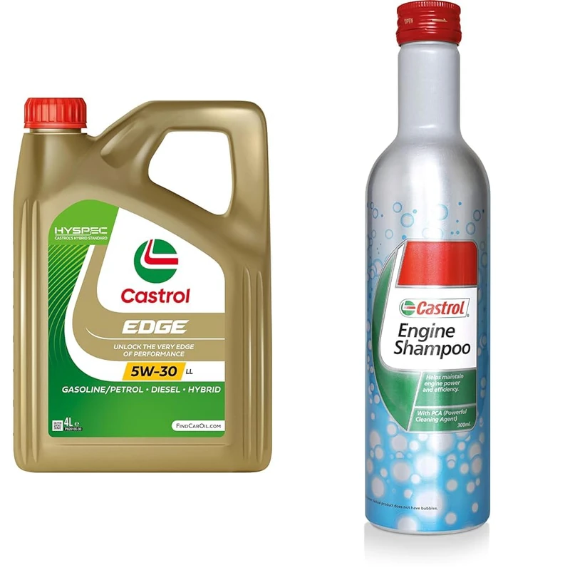 Castrol EDGE 5W-30 LL Engine Oil 4L + Castrol Engine Shampoo 300mL