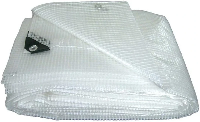 Kippen Transparent mesh tarpaulin with weight of 160 g/m². Size, Polyethylene (PE), White, Taglia 4x10 (40 m²)