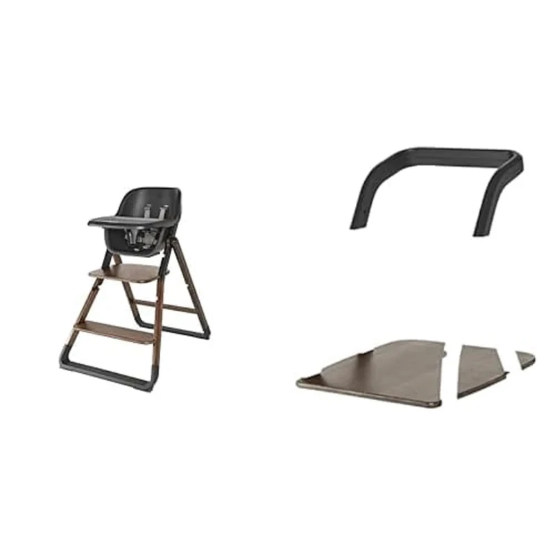 Ergobaby Evolve High Chair 3-in-1 Bundle, Ergonomic high Chair with Baby seat and Tray, Adjustable Toddler Chair Function and Kitchen Tower Attachment, from 6 Months to Approx. 7 Years, Dark Wood