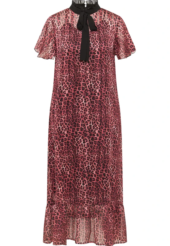 LYNNEA Women's Leopard Print Midi Dress, XS