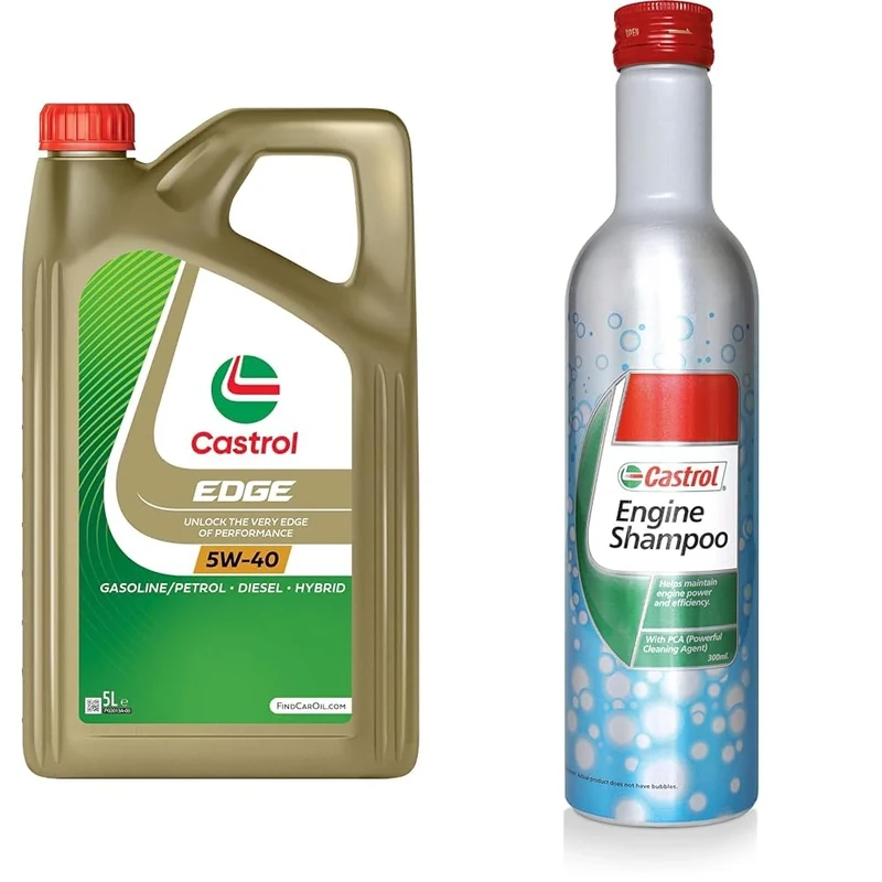 Castrol EDGE 5W-40 Engine Oil 5L + Castrol Engine Shampoo 300mL