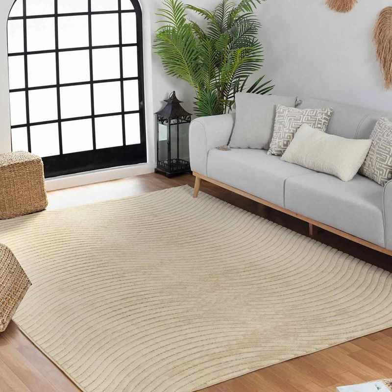 Livabliss Chicago Bedroom, Living Room, Dining Room, Hallway - Modern Boho Geometric Pattern - Soft Scandinavian Living Room Oriental - Carpet 160 x 220 cm Large Beige