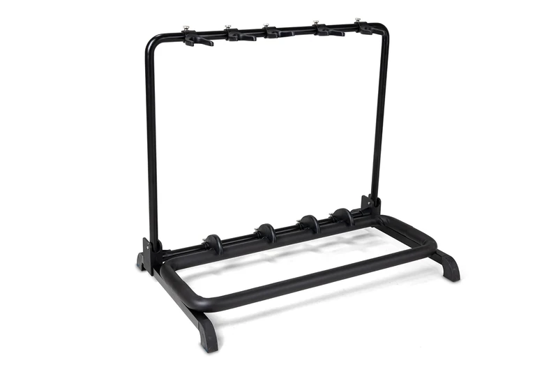 GEWA Guitar Stand Multi-Stand - for 5 Instruments - adjustable - also for Roundback Guitars, black, GS-105B