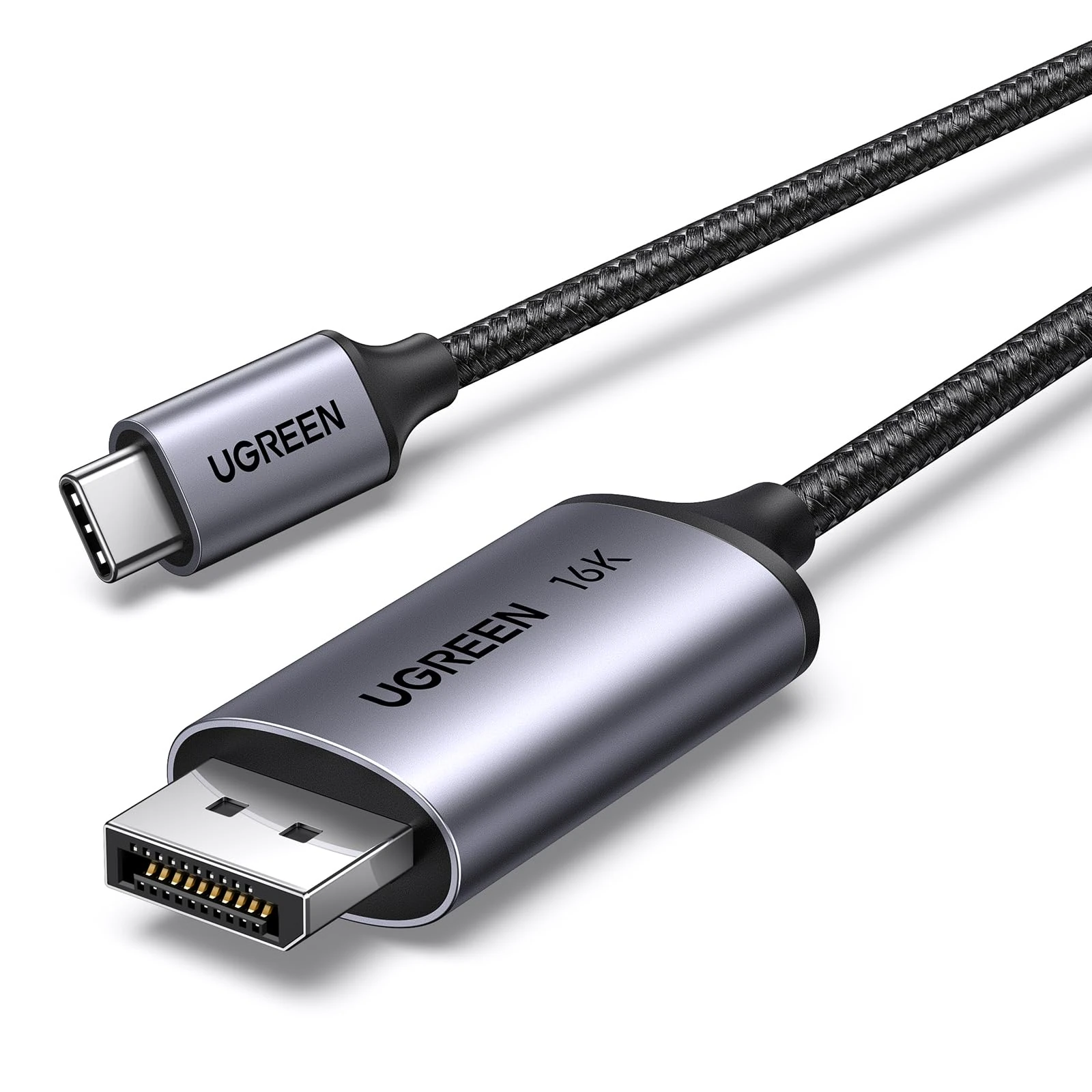UGREEN USB C to DisplayPort 2.1 Cable 16K@30Hz 8K@120Hz 4K@240Hz 2K@360/480Hz Thunderbolt 5 Type C DP DSC HDR G-Sync VRR ALLM Compatible for MacBook Pro/Air Mac Mini/Studio iMac iPad XPS Surface(1M)