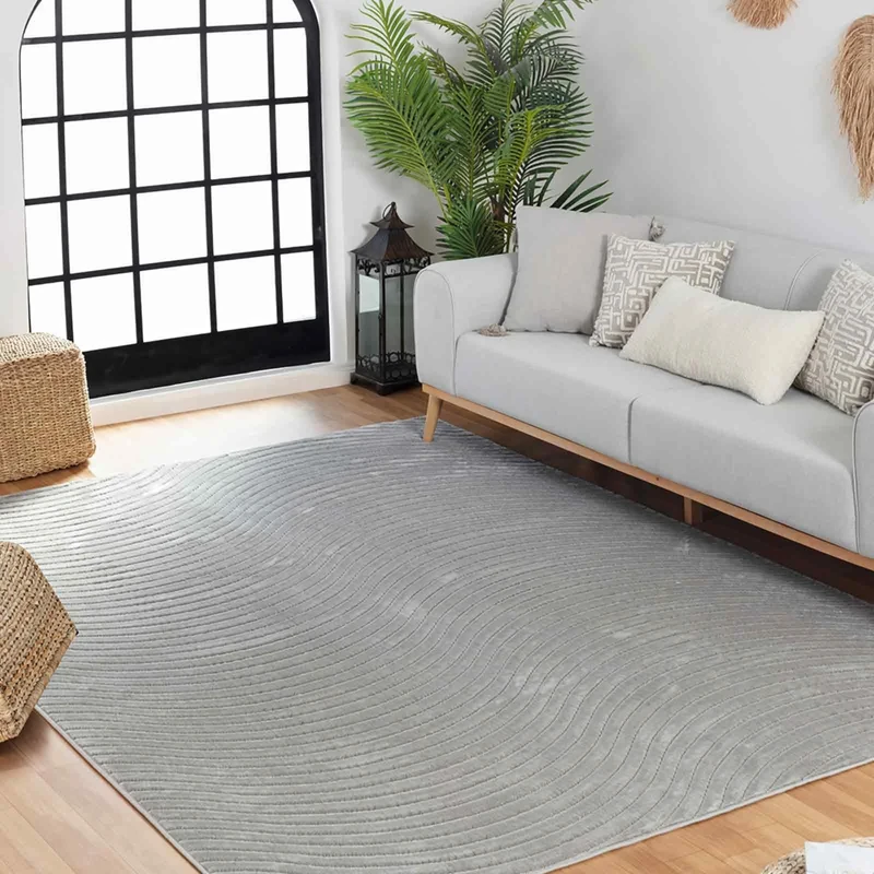 Livabliss Chicago Indoor Outdoor – Large Carpet 200x275 cm for Living Room, Dining, Kitchen – Boho Patterned Neutral & Coloured Design, Waterproof, Stain-Resistant, Durable Carpet in Grey