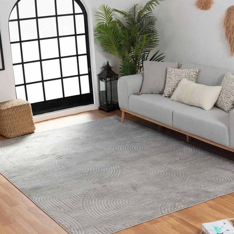 Livabliss Houston Indoor Outdoor - for Balcony 120 x 170 cm, Patio, Garden, Kitchen - Boho Style, for Outdoor Use - Grey