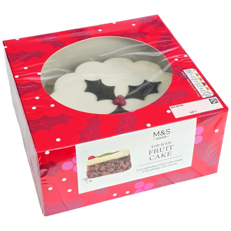 M&S Top Iced Fruit Cake - All butter Fruit Cake with Plump Vine Fruits 920g
