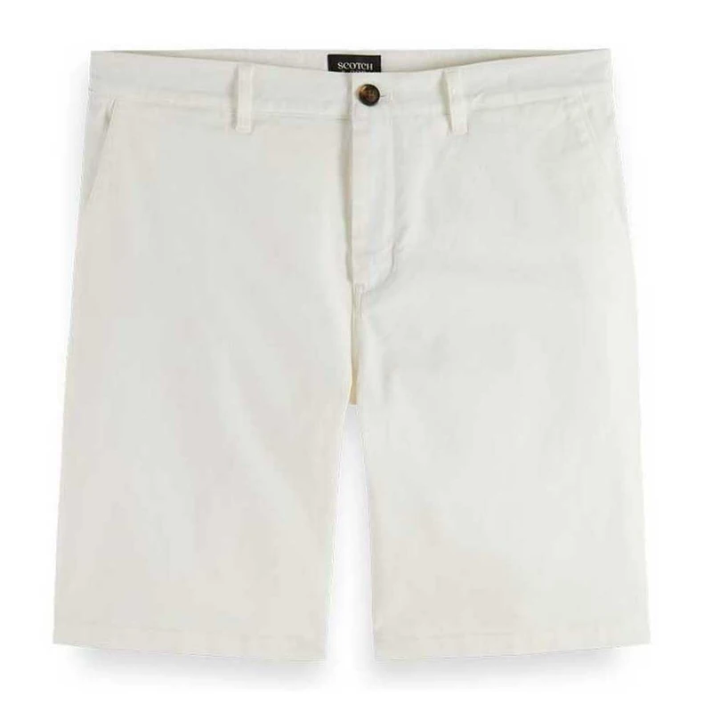Scotch & Soda Mens Stuart Fitted Shorts, Off-White, 34W UK