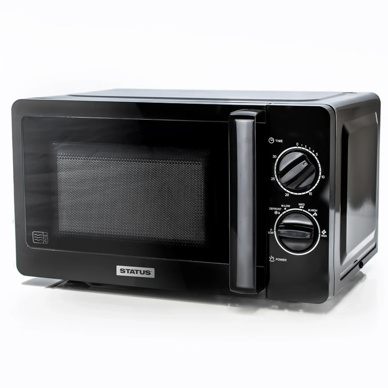 STATUS Oakland Microwave Oven, 700W Black Manual Microwave with 20L Capacity, 5 Power Levels, 30 Minute Timer, Compact Freestanding Worktop Appliance, (OAKLAND1PKB)
