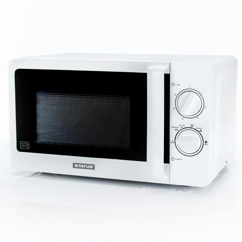 STATUS Sedona Microwave Oven, 700W White Manual Microwave with 20L Capacity, 5 Power Levels, 30 Minute Timer, Compact Freestanding Appliance for Everyday Use, (SEDONA1PKB)