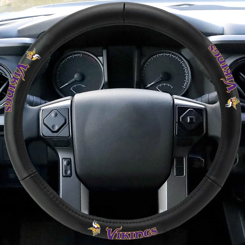 NFL - Minnesota Vikings GLSTEERCOVER-Minnesota Vikings Genuine Leather Steering Wheel Cover