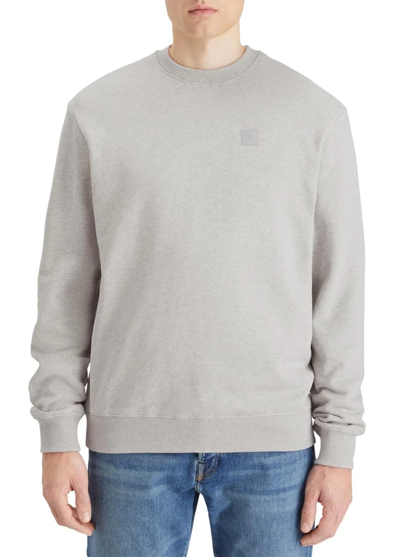 Scotch & Soda Men's Core-Logo Sweatshirt, Grey Melange, XL