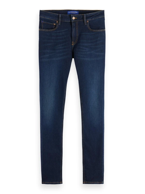Scotch & Soda Men Skim Skinny-Fit Jeans Casual Trousers, Beaten Blue, 33-36