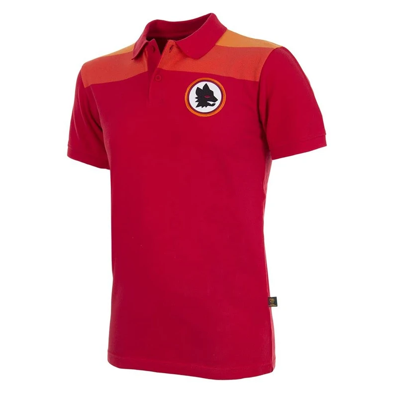 AS Roma Men's Polo Shirt, 1979-80 Home, L