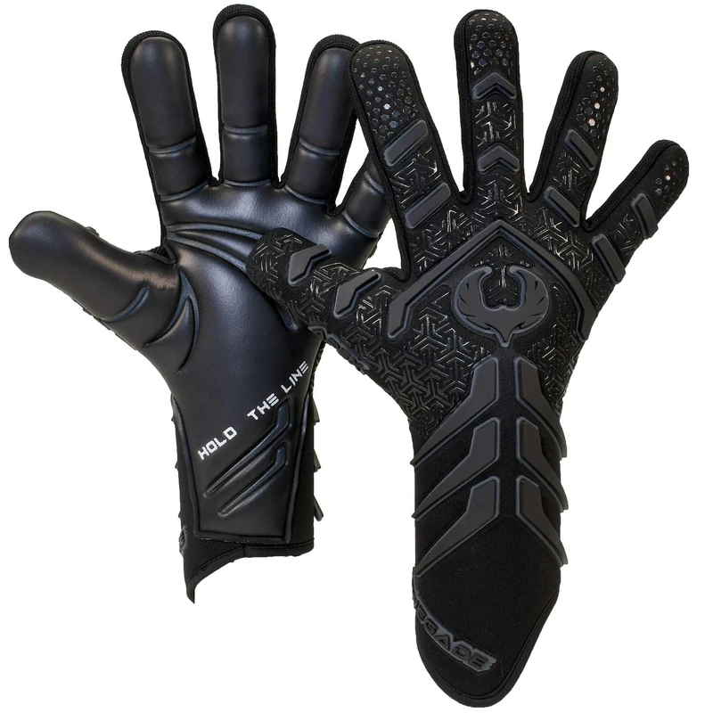 Renegade GK Apex Black Professional Strapless Goalie Gloves | 4mm EXT Contact Grip | Black Soccer Goalkeeper Gloves (Size 9, Youth-Adult, Evo Neg. Cut, Level 5.5) - Image 1