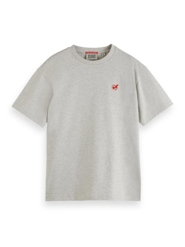 Scotch & Soda Men's The Free Spirit Peace Bird T-Shirt, Oatmeal Melange, L - Image 1