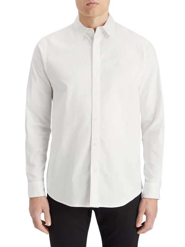 Scotch & Soda Men's Core-Oxford Solid Shirt, White, L