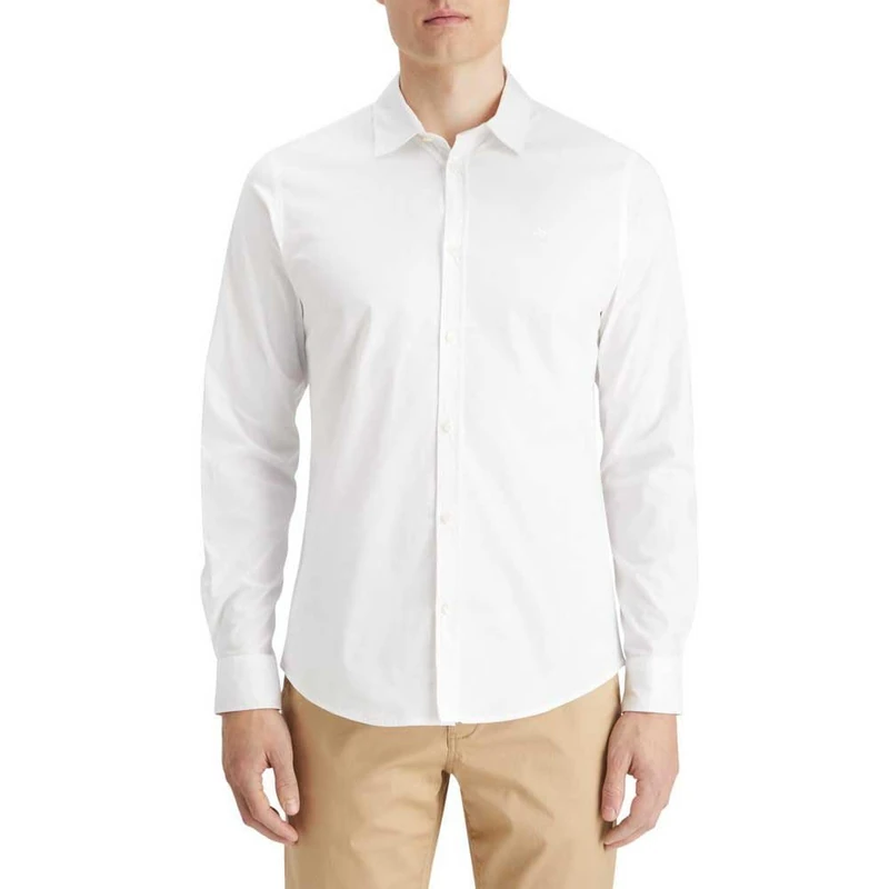 Scotch & Soda Men's Core-Poplin Solid Shirt, Bright White, M