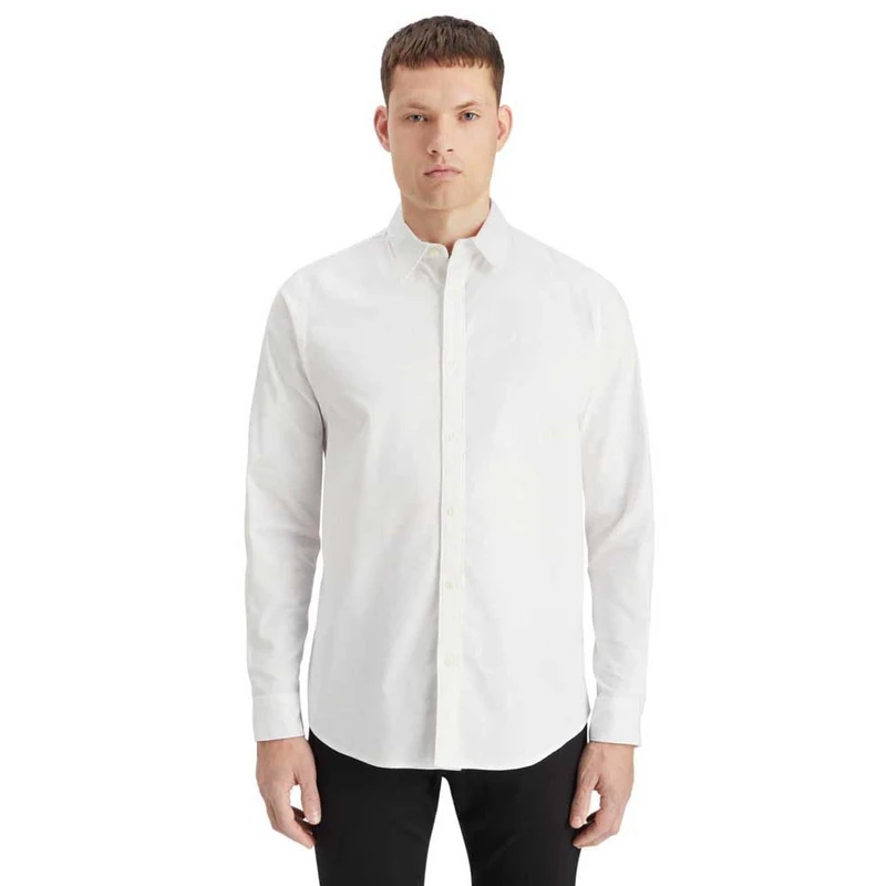 Scotch & Soda Men's Core-Oxford Solid Shirt, White, XXL