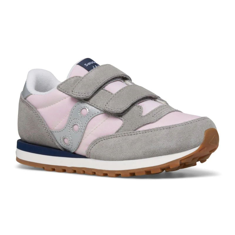 Saucony Originals Jazz Double Hl Sneaker, Blush/Grey/Silver, 2 UK