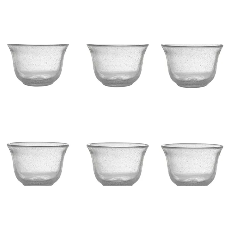 Livellara Milano Set of 6 Transparent Glass Cups of Freshness Line, Fresh and Contemporary Design, Dimensions 8 x 11.5 x 11.5 cm, Weight 320 g, Ideal for Dessert or Snack
