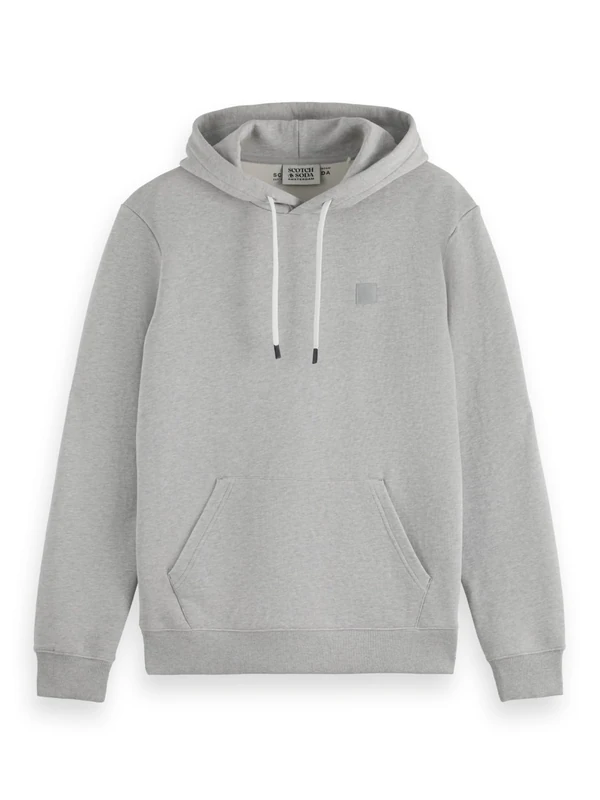 Scotch & Soda Men's CORE-Logo Hoodie Hooded Sweatshirt, Grey Melange 050, S