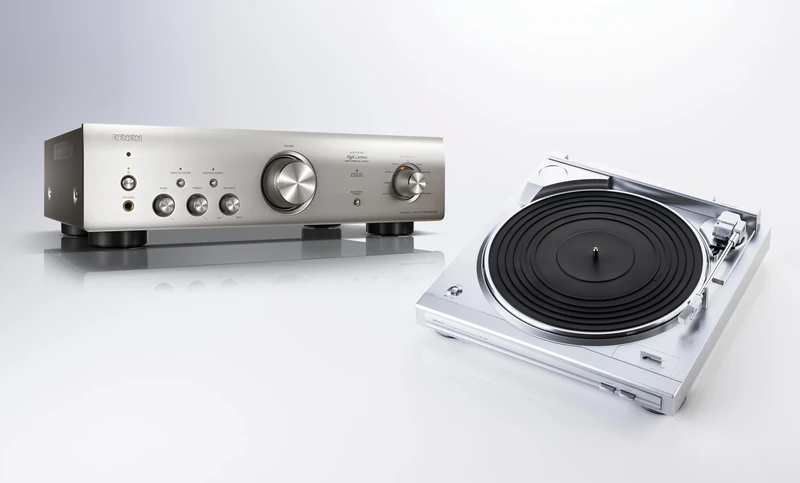 Denon DP29FE2 Record Player for Vinyl Records, Vinyl Turntable, MP3 & WAV, 33/45 RPM + Denon PMA600NE HiFi Amplifier, Power Amplifier with Bluetooth