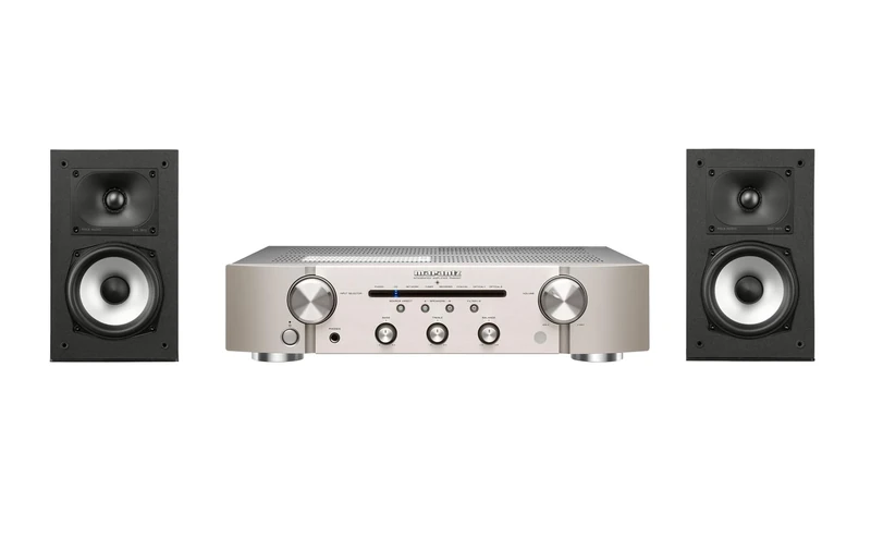 Marantz PM6007 Amplifier, Integrated Amplifier With Digital Connectivity, Analog Coaxial And Optical Inputs + POLK AUDIO Monitor XT15 High-Resolution Compact Bookshelf Loudspeakers