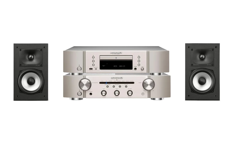 Marantz PM6007 Amplifier, Integrated Amplifier + POLK AUDIO Monitor XT15 High-Resolution Compact Bookshelf Loudspeakers + Marantz CD6007 CD Player, Fine Tuned CD Player