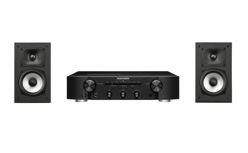 Marantz PM6007 Amplifier, Integrated Amplifier with Digital Connectivity + POLK AUDIO Monitor XT15 High-Resolution Compact Bookshelf Loudspeakers