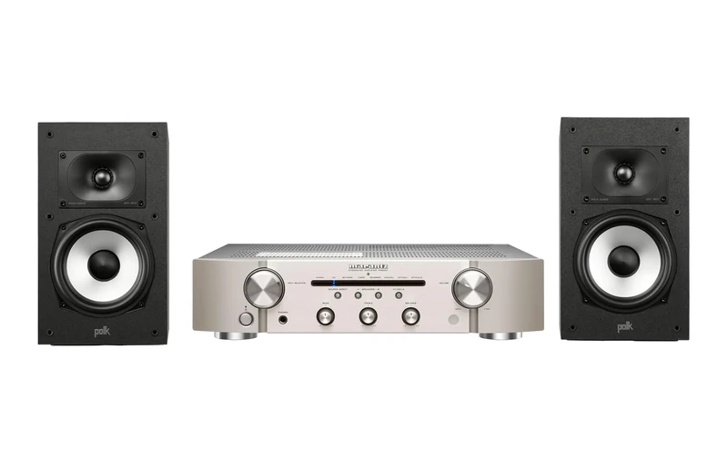 Marantz PM6007 Amplifier, Integrated Amplifier With Digital Connectivity, Analog Coaxial And Optical Inputs + POLK AUDIO Monitor XT20 High-Resolution Bookshelf Loudspeakers