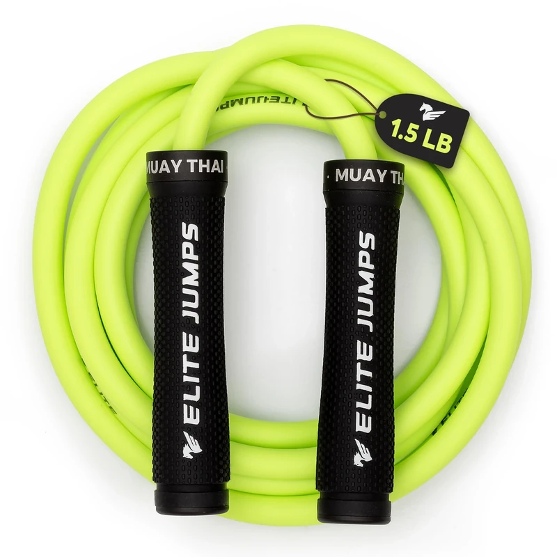 Elite Jumps Muay Thai 3.0 Weighted Jump Rope - Professionally Designed for High-Intensity Training - MMA Fitness - Heavy PVC for Full Body Workout