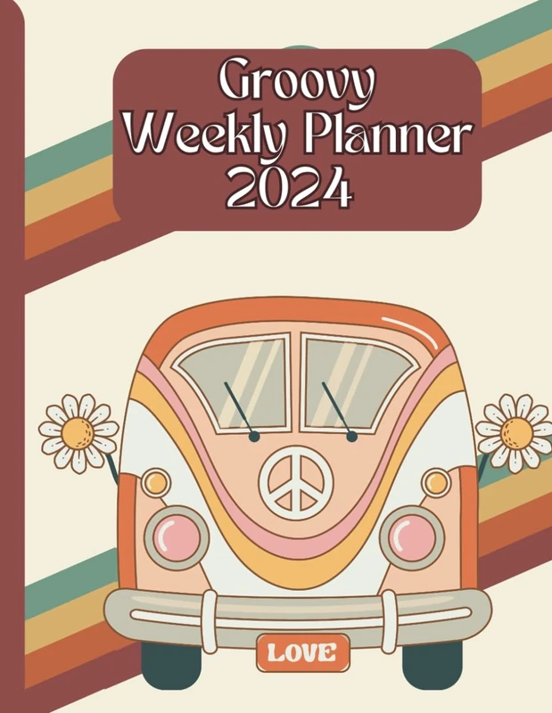 Groovy Weekly Planner 2024: Retro Vibes 70's Inspired Organizer with room for Notes and To Do Lists
