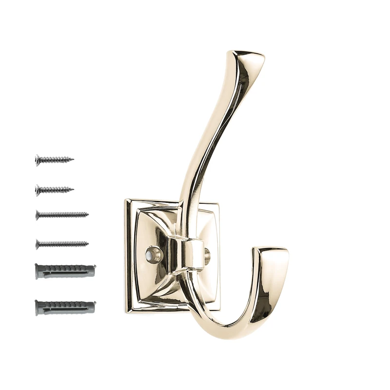 khtumeware Wall Hooks,10 Pack Coat Hooks Hardware Towel Hooks for Hanging Coats Polished Nickel Robe Hooks Wall Mounted with Screws for Key, Towel, Bags, Cup.