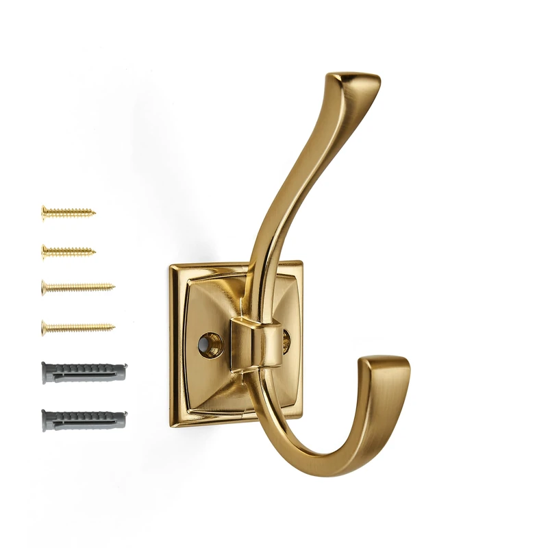 khtumeware Vintage Wall Hooks,10 Pack Coat Hooks Hardware Towel Hooks for Hanging Coats Champagne Bronze Robe Hooks Wall Mounted with Screws for Key, Towel, Bags, Cup.