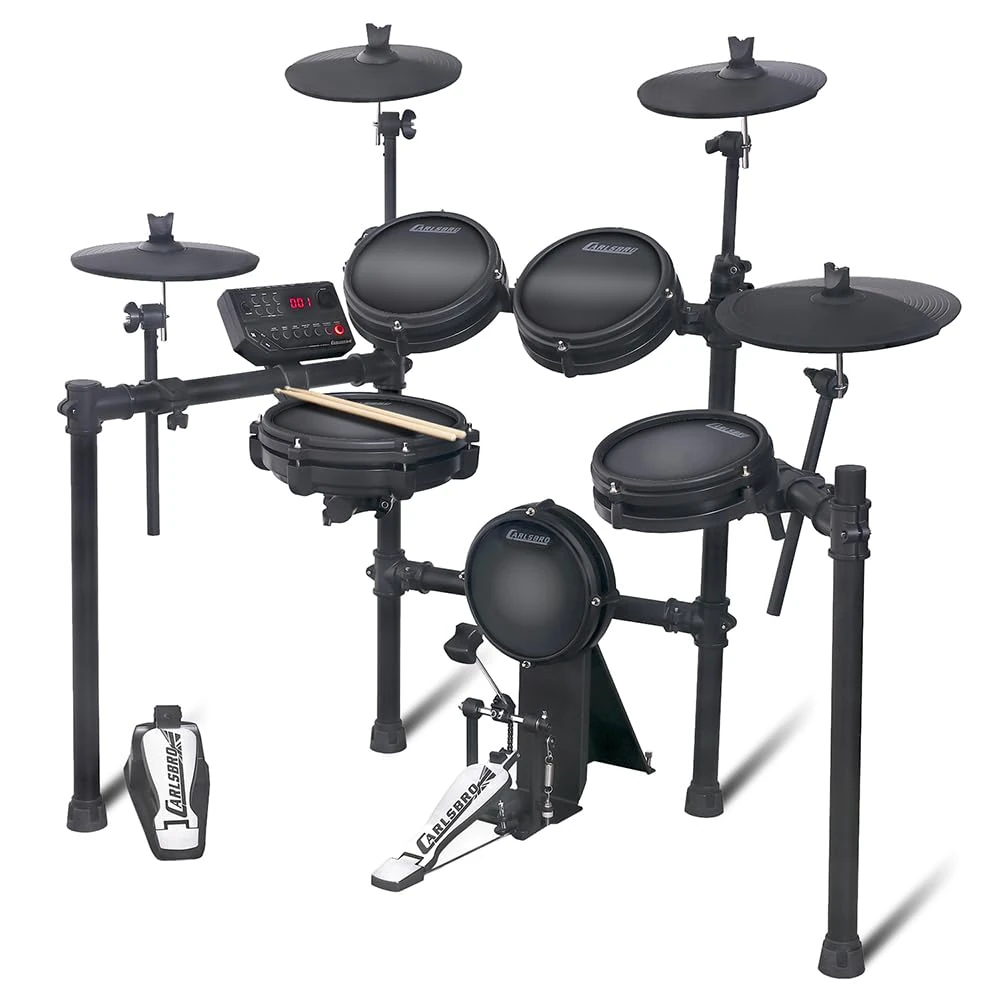 Carlsbro CSD35M 9-Piece Mesh Head Electronic Drum Kit - Digital Drum Kit with Responsive Mesh Head Pads, Quiet Practice, Realistic Feel, Bluetooth & USB Connectivity, 50 Lessons Included