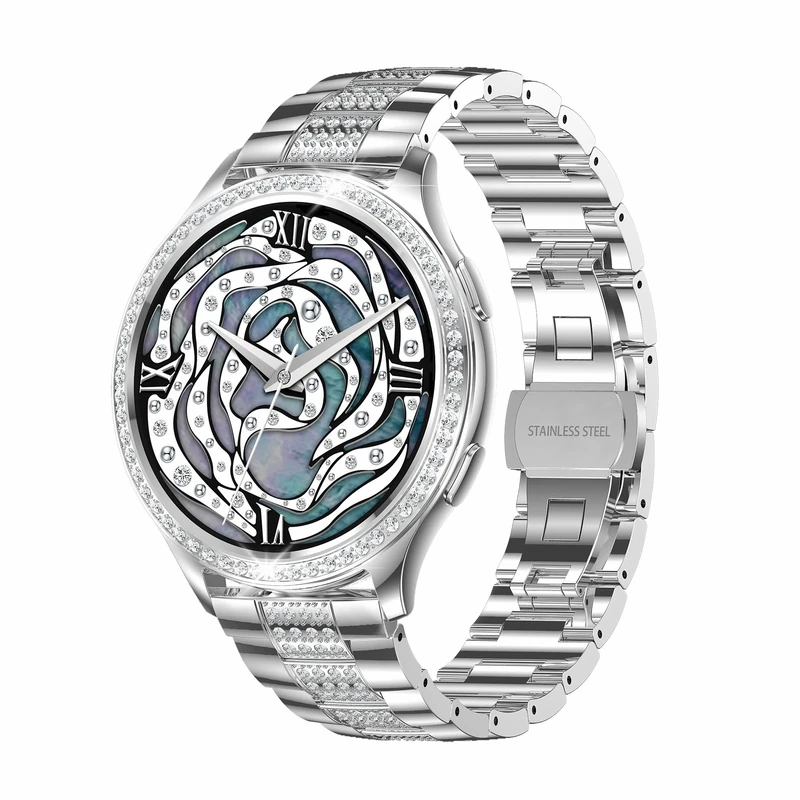 Smart Watch for Women Gold Silver Smartwatches Blood Pressure Watch Fitness Tracker with Bluetooth Call,Heart Rate Blood Oxygen Sleep Monitor Step Counter,Distance,Calories Compatible with Android iOS