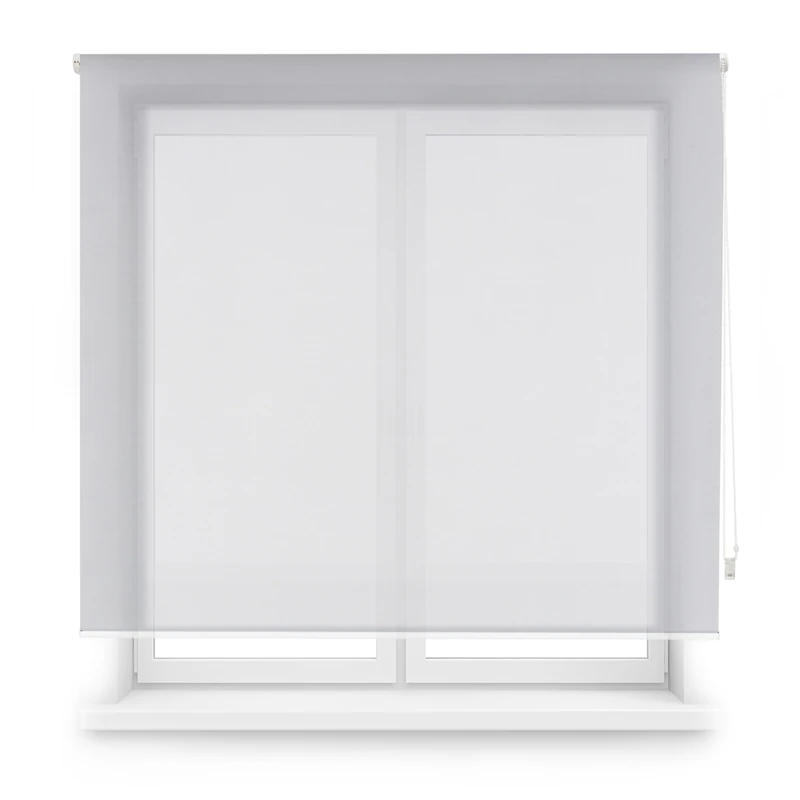 Blindecor Custom Screen Blind | Grey | Screen Blind 105 x 180 cm (Width x Height) Fabric Size 102 x 175 cm | Screen Roller Blinds for Windows