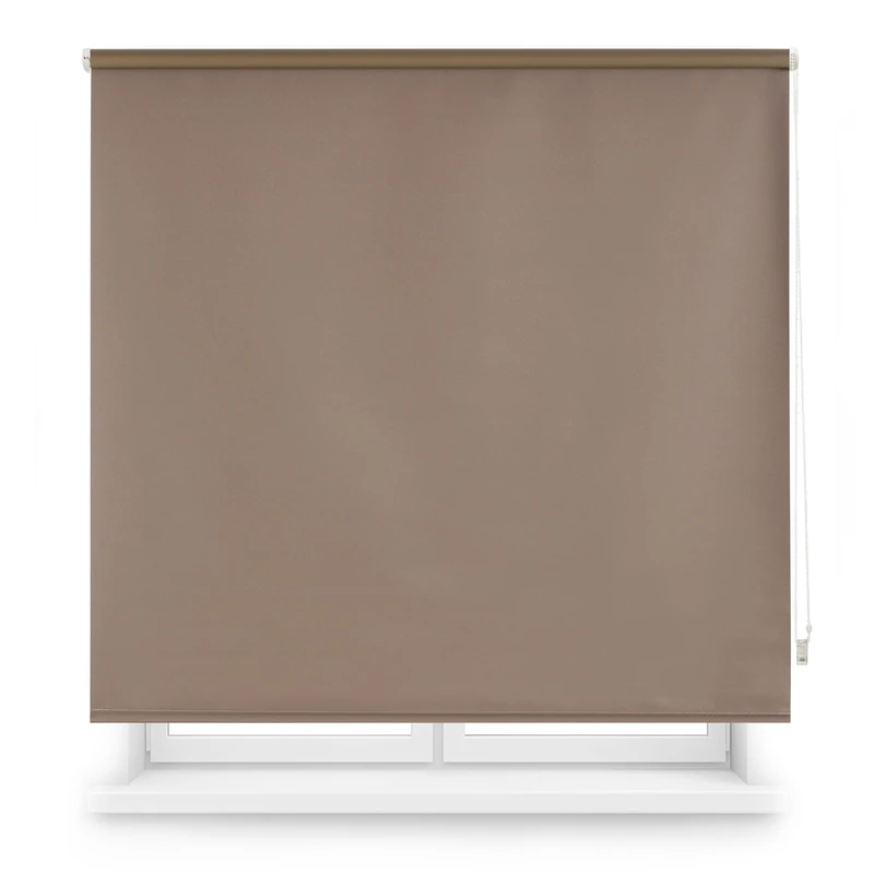 Blindecor Made to Measure Blackout Roller Blind - Brown - 165 x 230 cm - Fabric Dimensions 162 x 225 cm