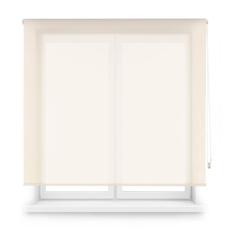 Blindecor Custom Screen Blind | Beige | Screen Blind 120 x 250 cm (Width x Height) Fabric Size 117 x 245 cm | Roller Blinds Screen for Windows
