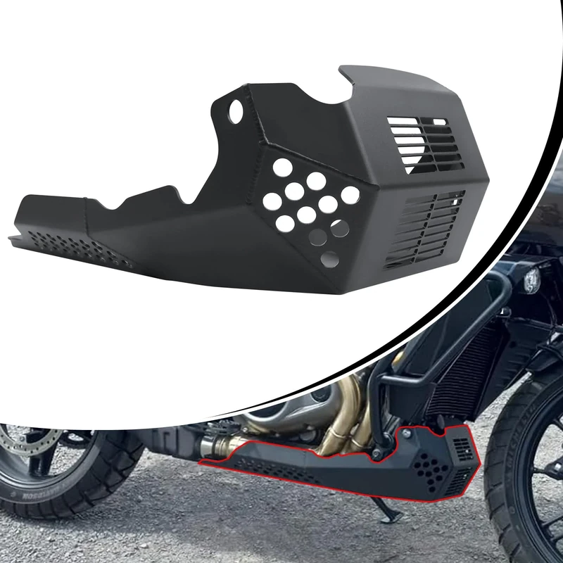 CHIFUN Skid Bash Plate Compatible with Harley Pan America 1250 1250S RA1250 PA1250 2021 2022 2023 Motorcycle Lower Engine Guard Bottom Protection Aluminum Belly Pan Black