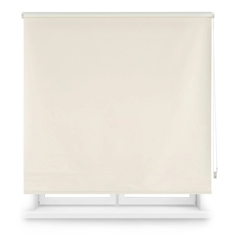 Blindecor Custom Blackout Blind | Beige | 125 x 230 cm (W x H) Fabric Size 122 x 225 cm | Blackout Roller Blinds for Windows